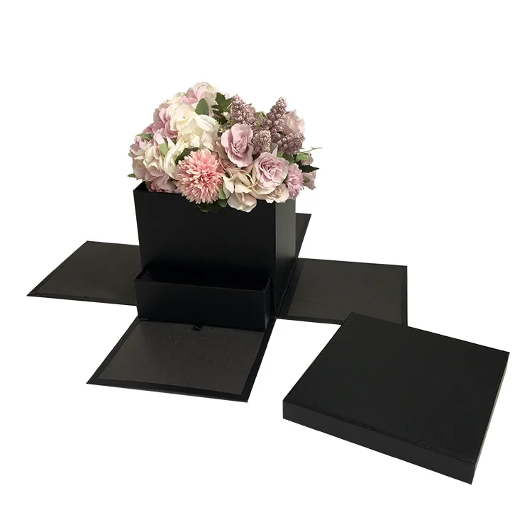 Квадратный ящик Подарочная коробка с цветами