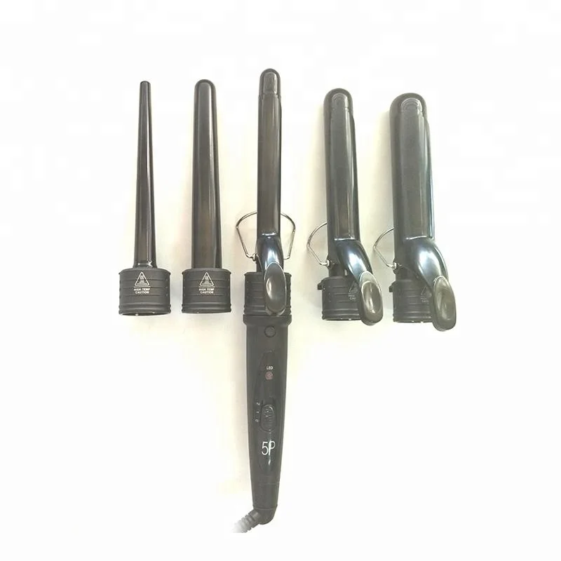 6 In 1 Lcd Hair Curler Wand Set With 6 Interchangeable Barrels And Heat