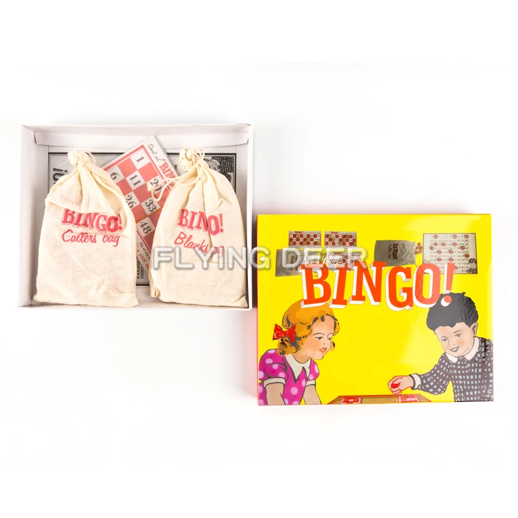 Пользовательская деревянная игра в бинго для детей с цветной коробкой