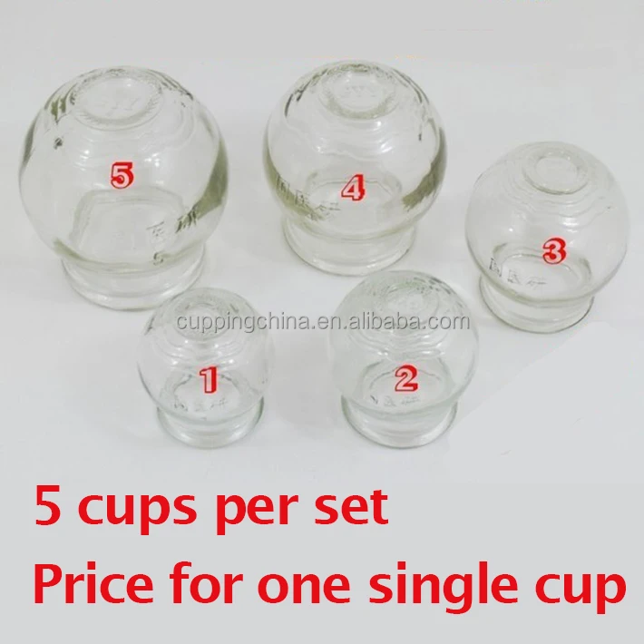 Glass Cup Jar Extra Strong Glass Cupping Set5 Cups Fire Cupping