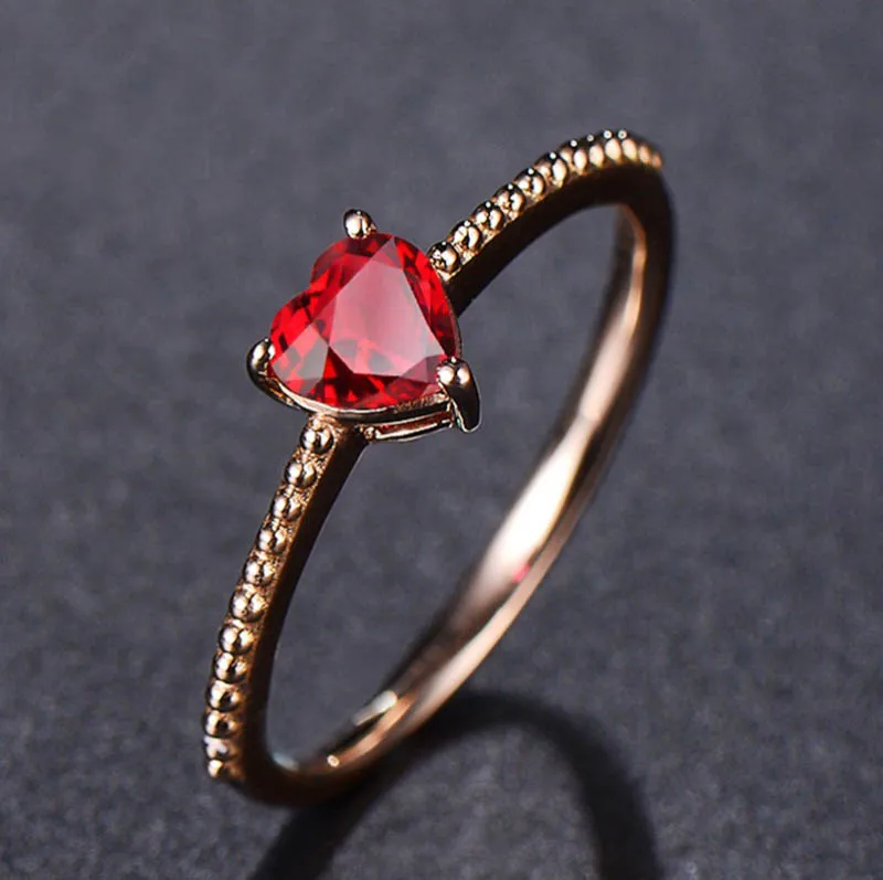 SGARIT Factory Wholesale Red Ruby Ring 18k Gold Jewelry Brand Trendy Natural Gemstone Engagement Wedding Ring Rose Yellow Gold