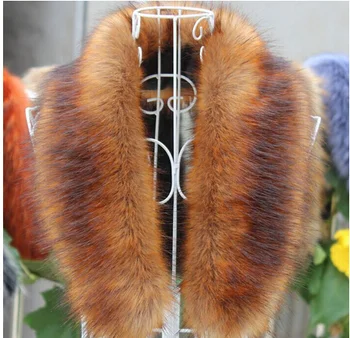 100% Vera Pelliccia Collare Di Lusso Caldo Procione Naturale Sciarpa - Foto 4