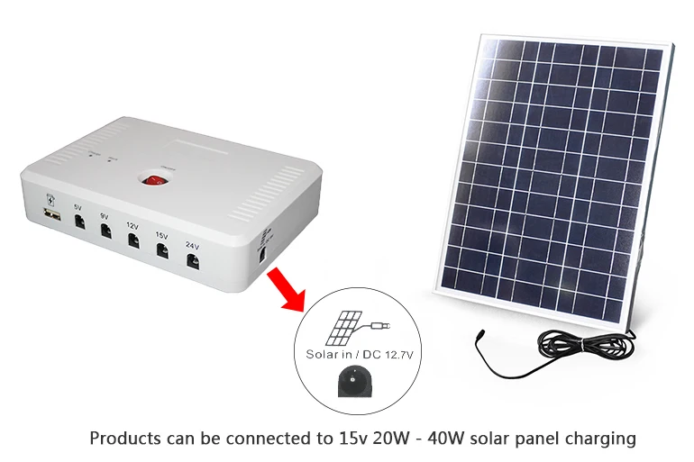 SK616 Model Mini Solar DC UPS Single Phase On-Line UPS Lithium Battery 5V 9V 12V 15V 24V for Networking IP Camera Application