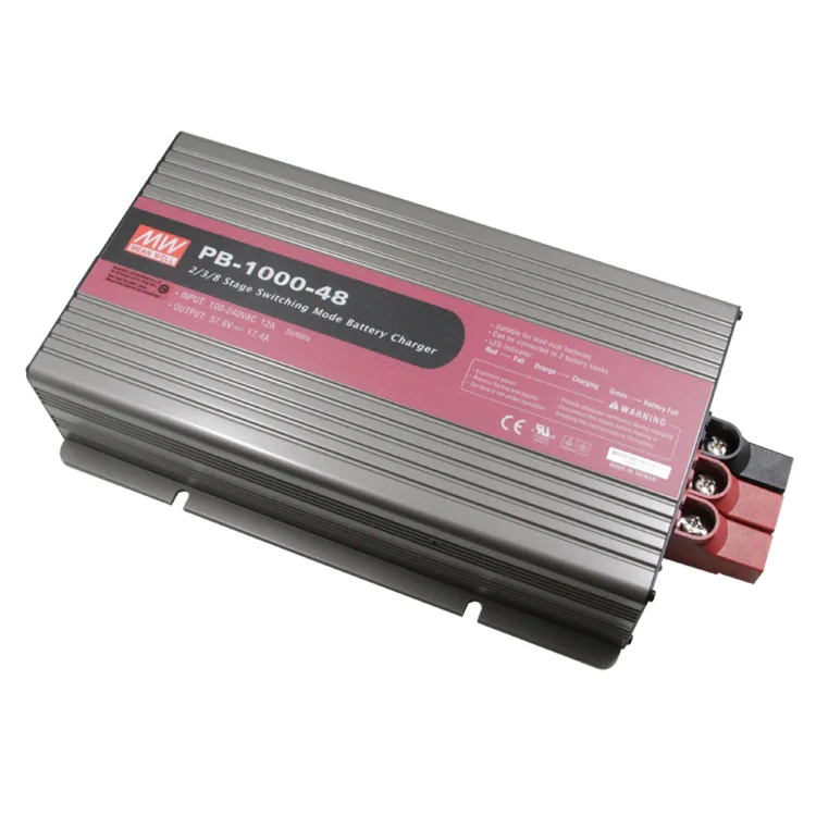 1000W 48V Meanwell PB-1000-48 バッテリー充電器 PFC機能付き 効率89