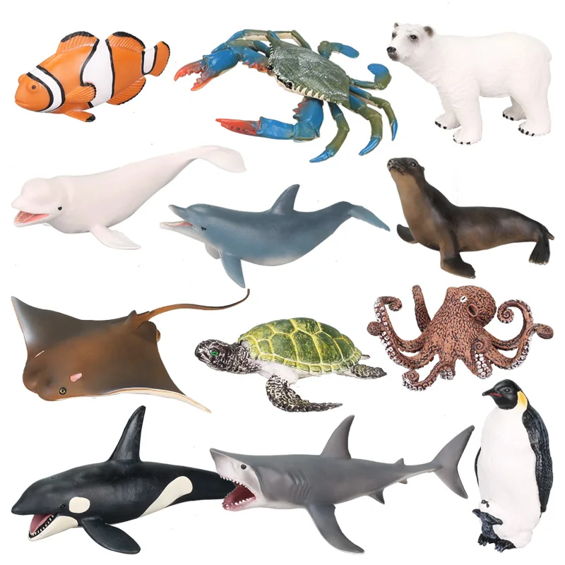 Solid Pvc Simulation Sea Life Model Plastic Animal Toys Marine Figures  Ocean Animal Figurines Toys - Buy Great White Shark White Whale Narwhal  Dolphin Killer Whale Grey Whale Whale Shark Blue Whale