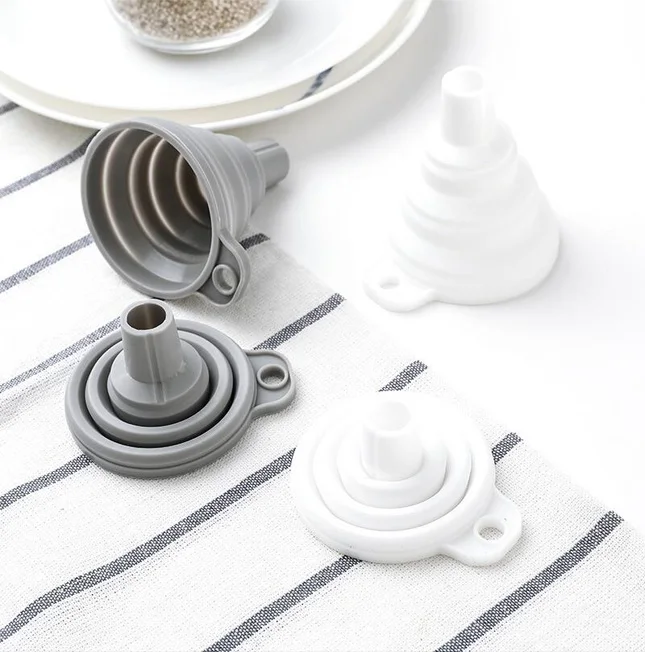 Kitchen Collapsible Mini Silicone Funnel Folding Silicone Rubber Funnel