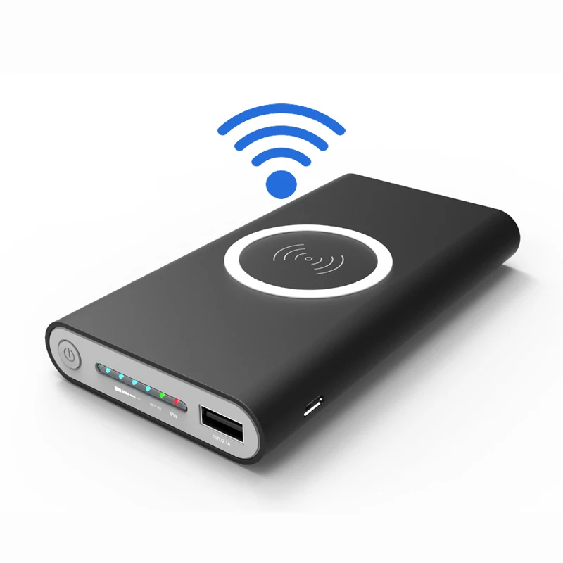 Amazon Ebay hot selling Wholesale Qi Wireless Power Bank 10000Mah Type-C port Qi Wireless Charger Powerbank for mobile phones