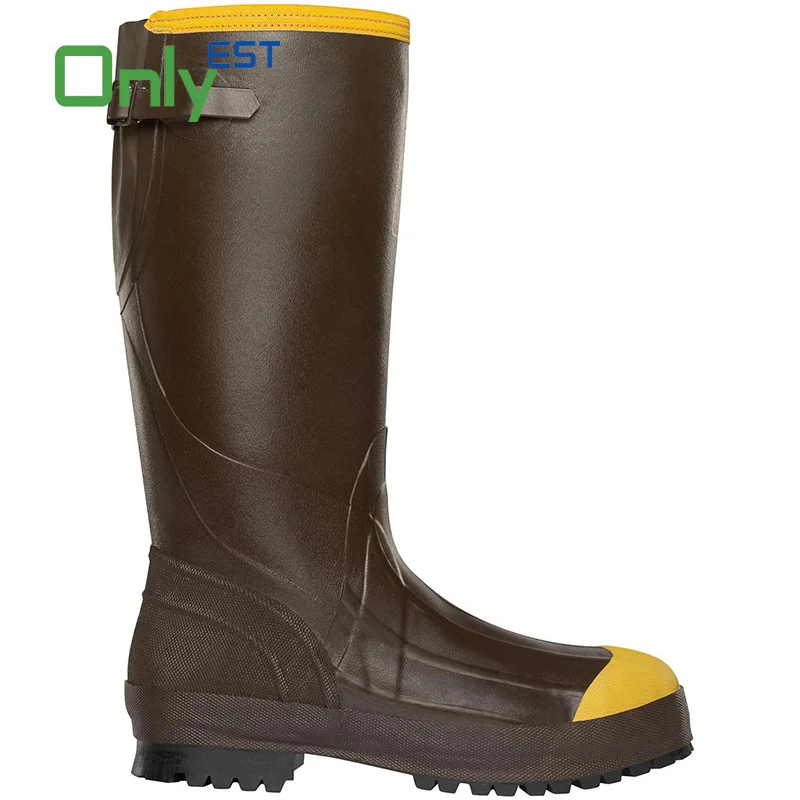New rubber acid resistant custom black industrial steel toe pvc safety rain boots
