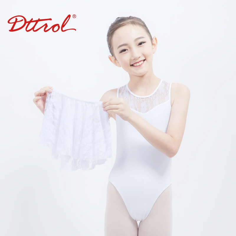 D031040 Dttrol New Arrivals White Lace tank Dance Leotards