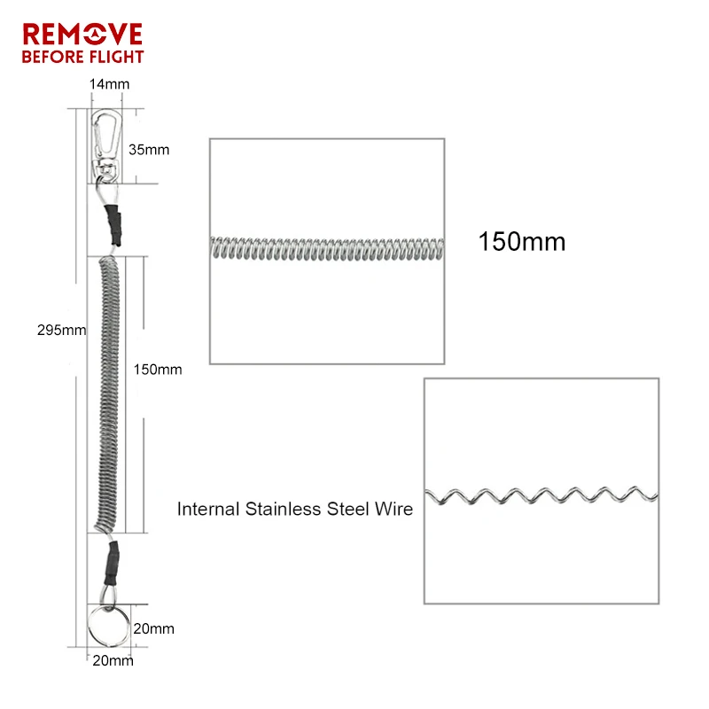 Remove Before Flight Coil Cord Stretch