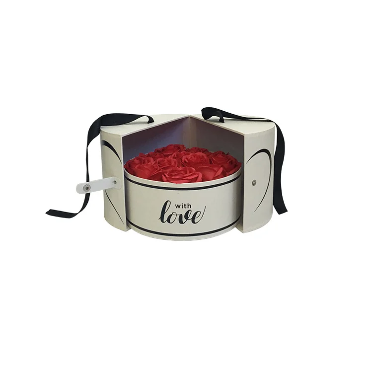 Новый стиль высококачественные круглые подарочные коробки для упаковки цветов на День святого Валентина