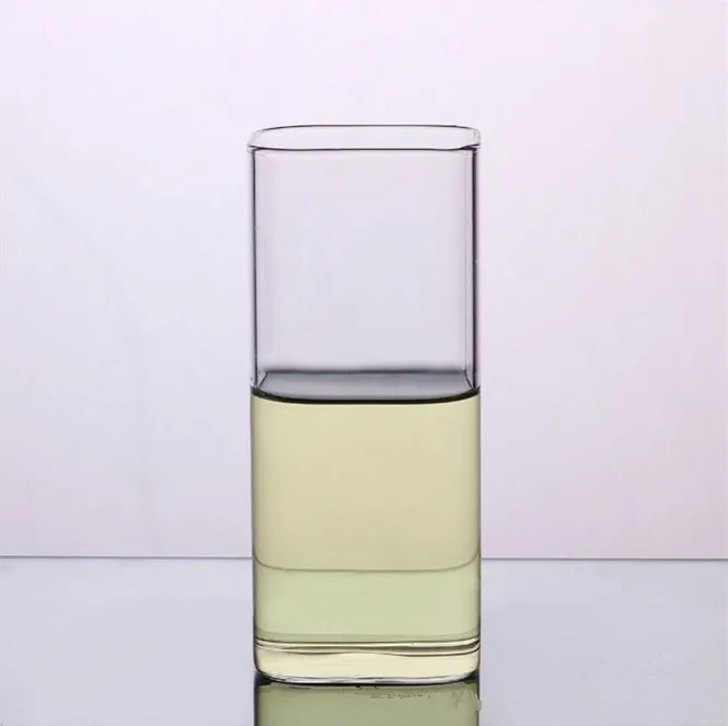 350ml handblown square shaped drinking glasses