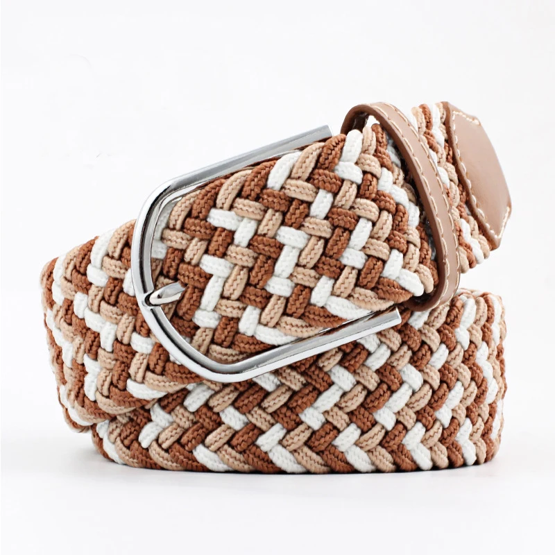 Custom Logo Adjustable Braided Stretch Leather End Tip Elastic Stretch Belt  - China Belt and Genuine Leather Belt price