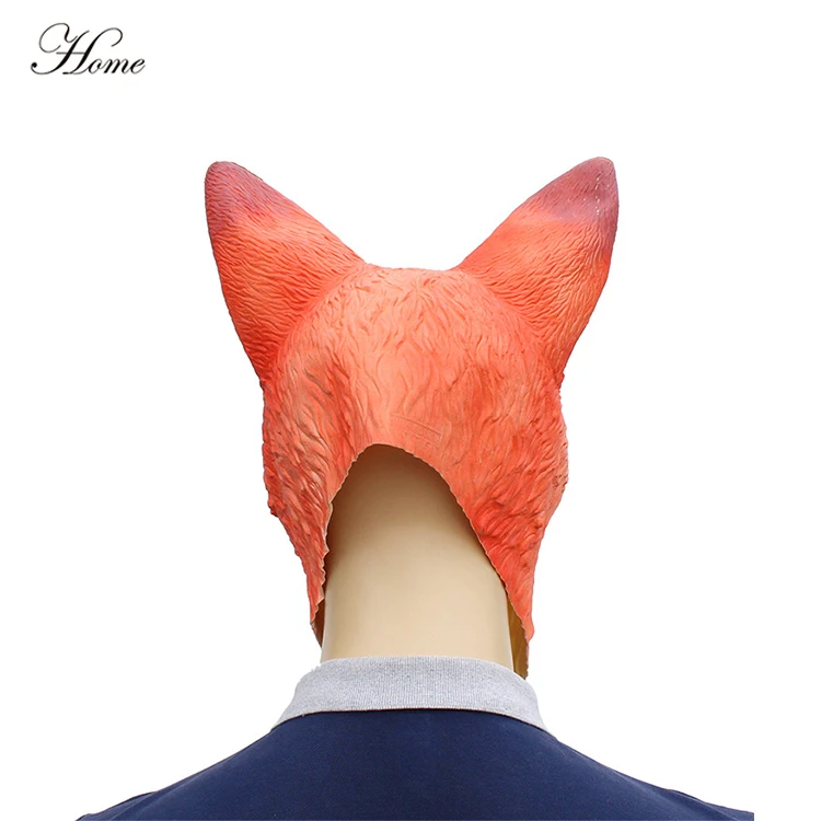 HOME Brand Nick Zootopia Fox Mask Realistic Latex Adult Unisex Halloween Head Mask with Custom Logo Option