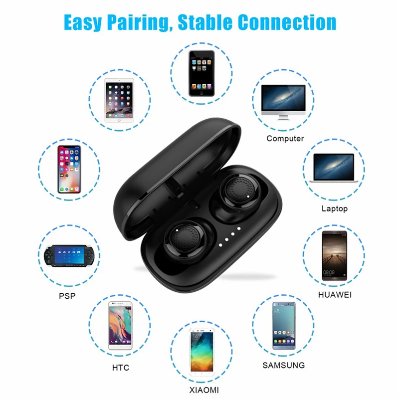 Invisible TWS True Wireless Stereo Bass Bluetooth Earphones