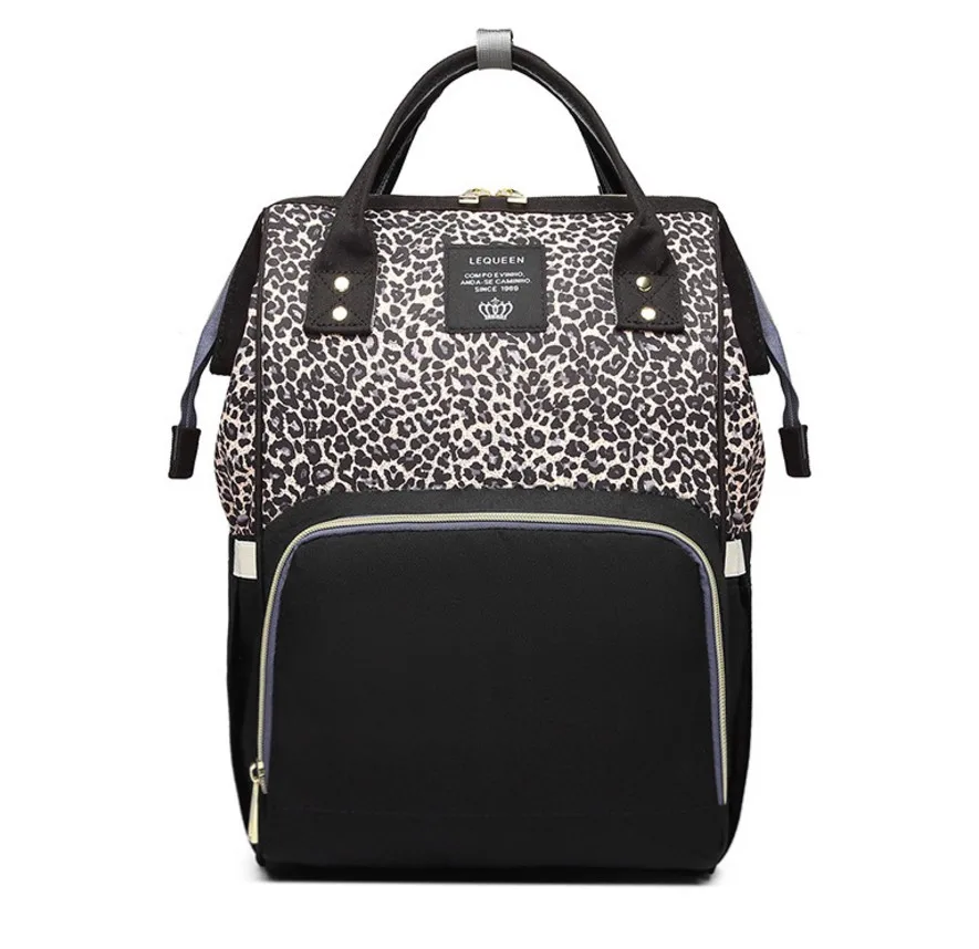 Leopard Print New Design Diaper Backpack Bag Outdoor Large Capacity Baby Diaper Bag