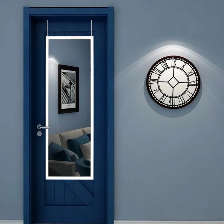 Factory Sale Hote Project Plastic Framed Over Door Mirror Black Full Length Dressing Mirror Over the Door Mirror