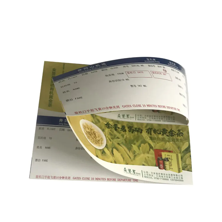 Термобумага с покрытием, печать билетов на авиаперевозку