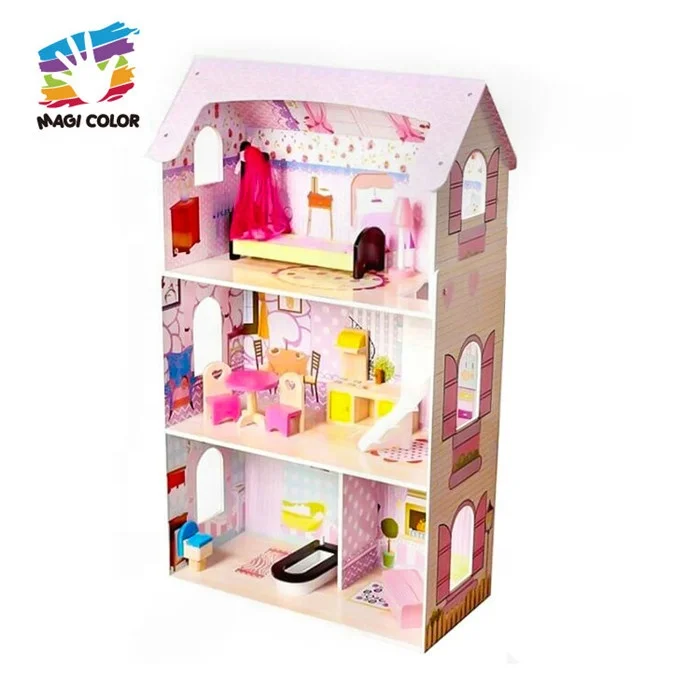 New Arrival Pretend Wooden Miniature Doll House Kits for Girls W06A356