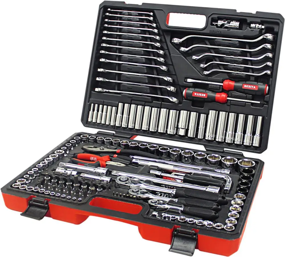 Car Workshop Complete Metric Tool Set Repair Kit Socket Auto Hand Tool ...