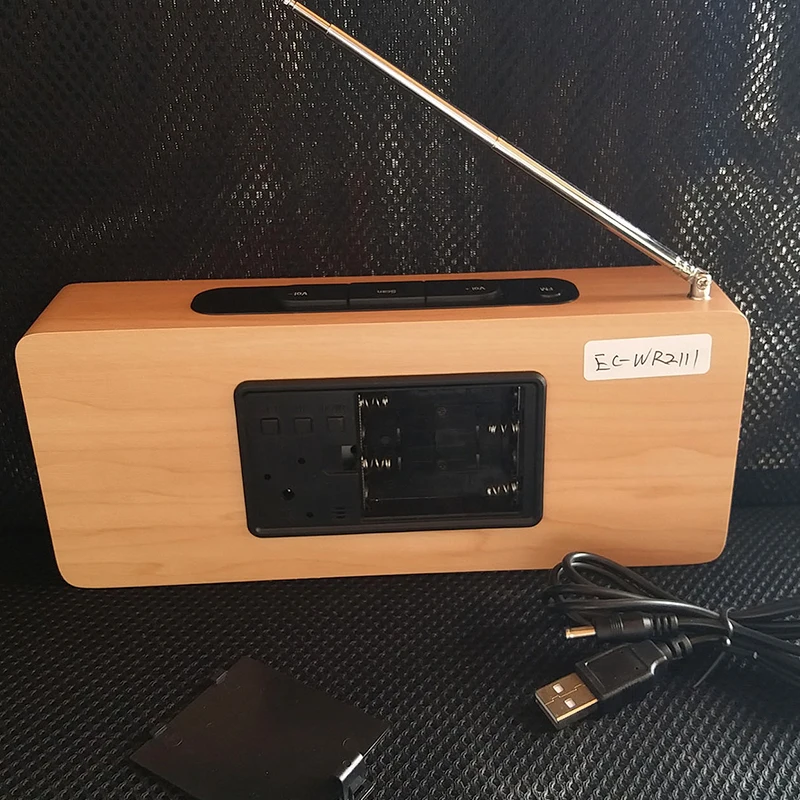 
 Декоративный Деревянный FM-радиоприемник в стиле ретро с цифровым светодиодным будильником  