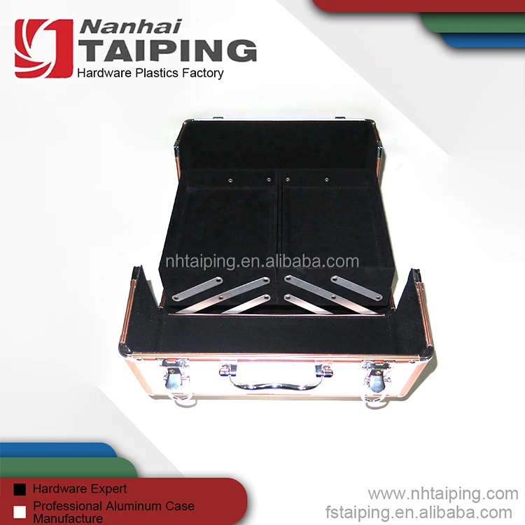 Набор для макияжа с золотой рамкой, алюминиевый корпус с мраморной поверхностью