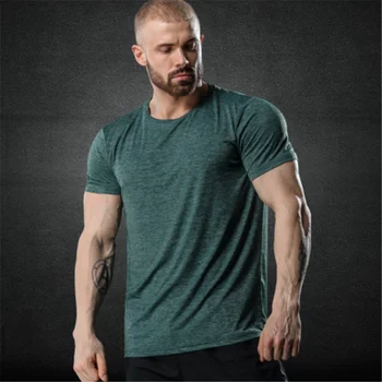 Fabric Light Stretch Breathable Casual Round Neck Tee Basketball T-shirt Training Short Sleeve Men Oversize T Shirt