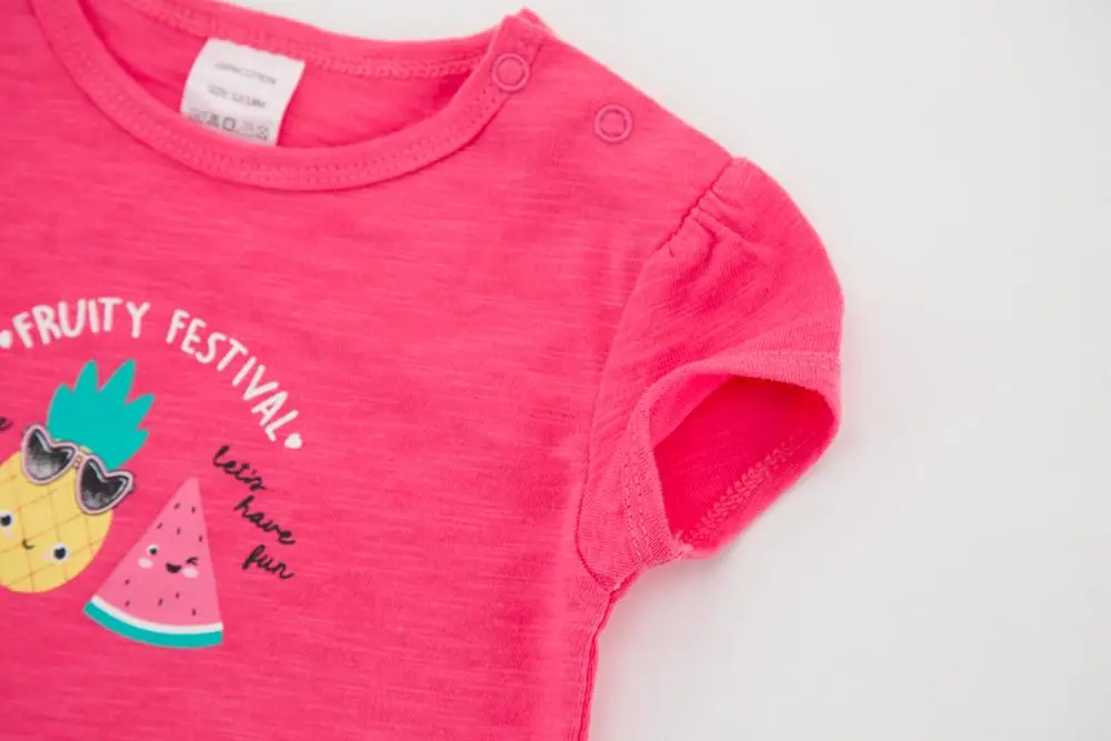 
Оптовая продажа, топы для маленьких девочек, летняя хлопковая одежда с коротким рукавом 