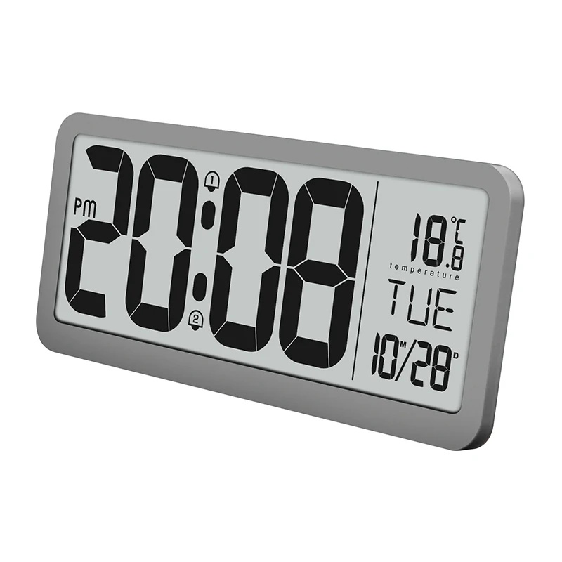 Large LCD Digital Clock Alarm Temperature Date Time Football Shape Desk Wall UK
