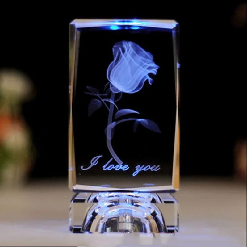 Wholesale 3D Laser Engraved Crystal Gifts for Valentine's Day