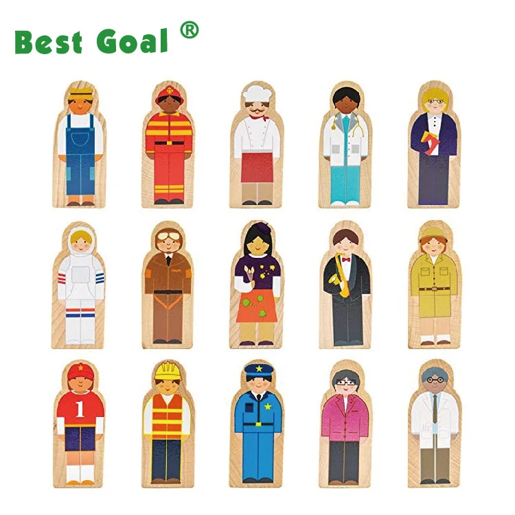 Blocktown Little Wooden People Play Set 