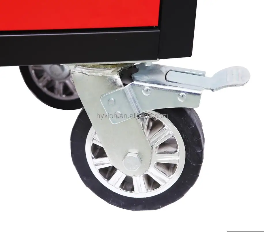 Garage 72 Inch Red Tool Trolley with Drawer and Upper Cabinet