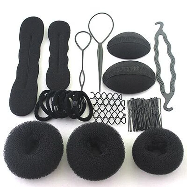 Ruikey 3pcs Fashion Donut Hair Bun Ring Styler Maker Set Best Headbands Hair accessories Gift for Women 