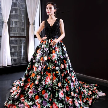 Jancember RSM66674 2019 Modern Black Prom Gowns Deep V-neck Backless Long Ball Gown evening Party Dress