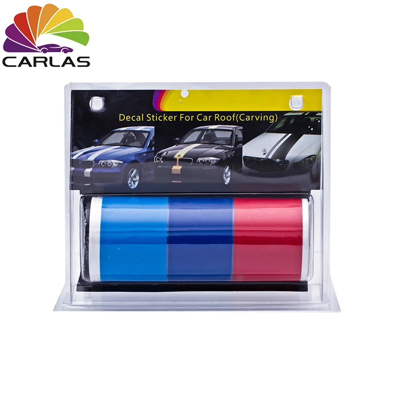 CARLAS Long Matte Textured Racing Stripes Graphic Decals Vinyl Line Stripes Racing Stickers Car Decal Sports