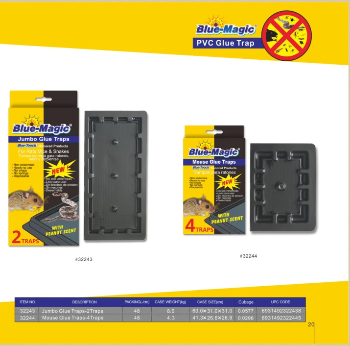 MSDS Certificate Blue-Magic Rat Mouse Adhesive Plastic Tray Mouse Glue Traps
