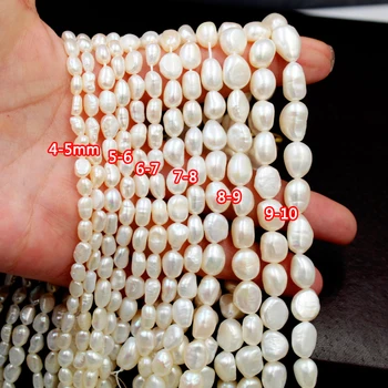 2022 tiger Wholesale 4-10mm high quality white nucleated large size Baroque freshwater pearl necklace