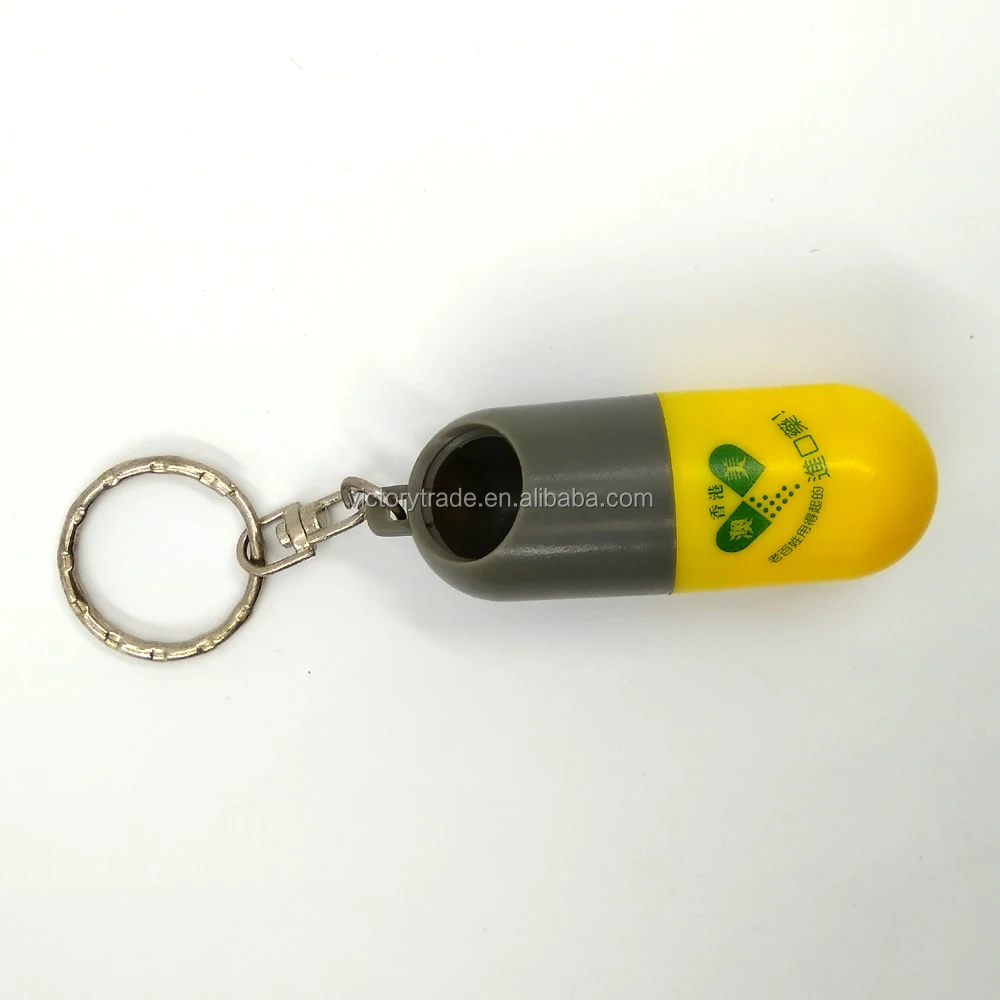 V-PB046 оптовая продажа красочные пластиковые капсулы формы таблетки коробка с брелком