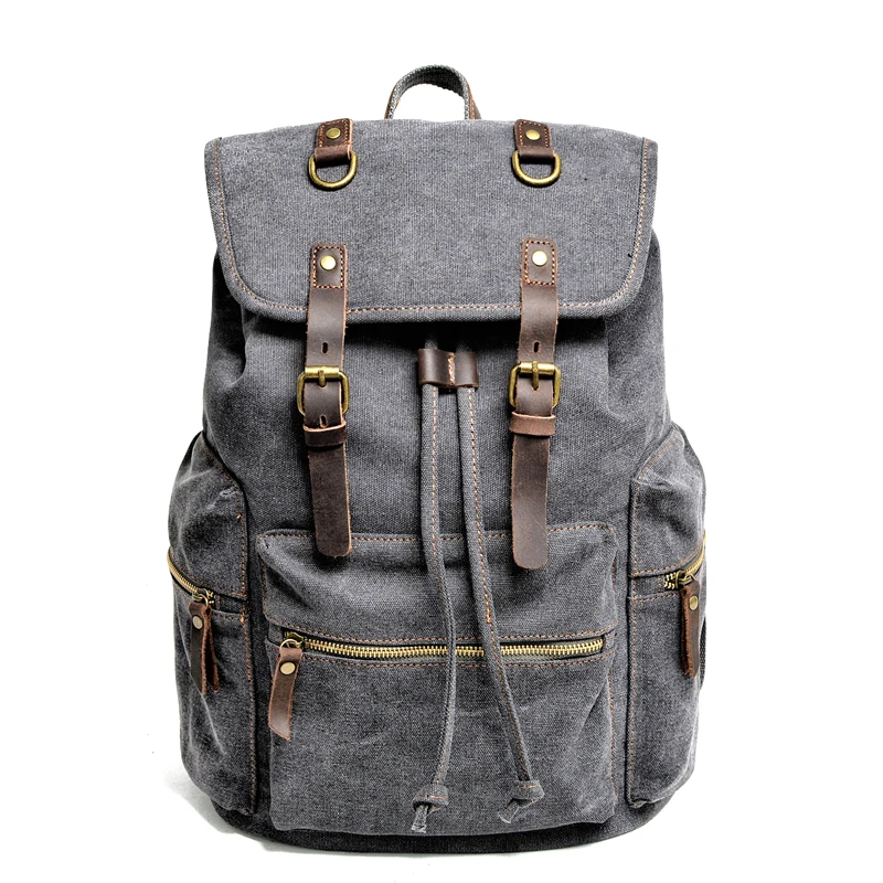 Large canvas travel duffel bag custom waterproof laptop canvas  backpack