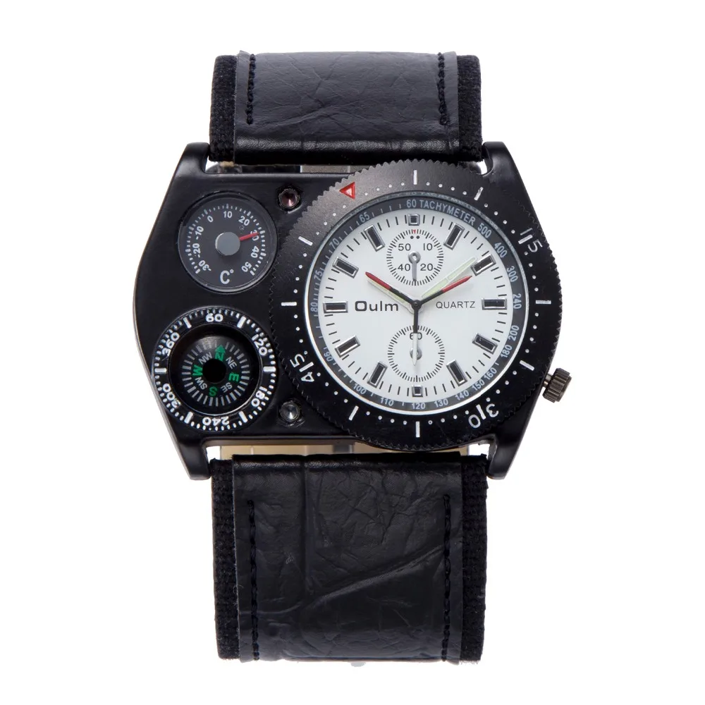 Yucurem OULM Analog Wristwatch Jewelry Decor Alloy Men Men Watch for Gift  (Black and White) - Walmart.com