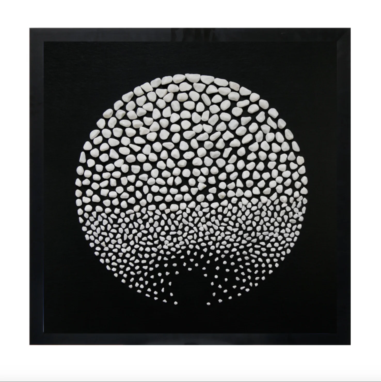 Framed White Natural Stone Shadow Box Wall Art Decoration Painting With Black Background Buy