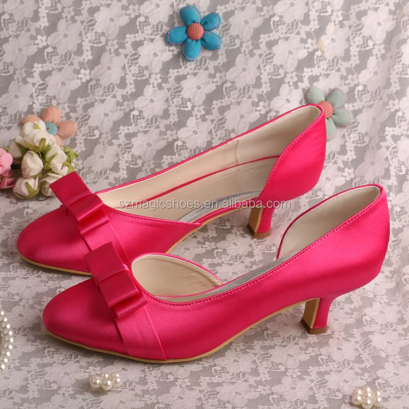 low heel hot pink shoes