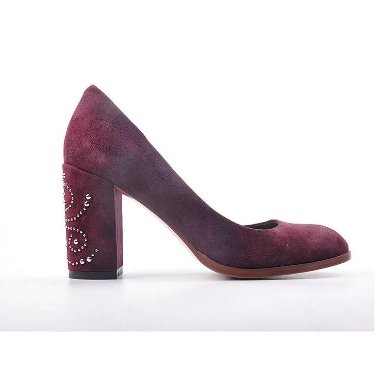 De Para De Tacón Alto Grueso Punta Redonda A La Moda 2018 - Buy Zapatos De Vestir Para Mujer,Zapatos De Tacón Alto Para Mujer, De Mujer 2018 Product on