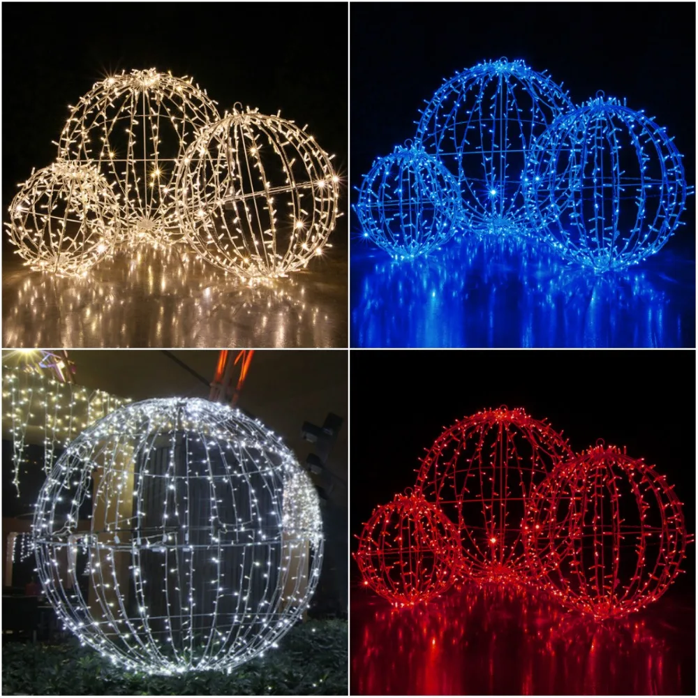 Custom Made LED Christmas Street Light up Ball Ornaments Light