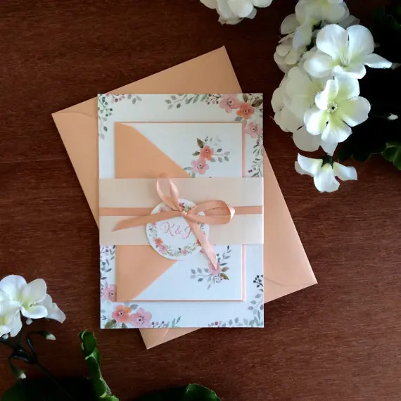 水彩画の花の美しい桃サンゴ付き封筒印刷の結婚式の招待カード レースバンド Buy 水彩画の花の結婚式の招待状の印刷可能なデジタルファイル ロマンチックな結婚式の招待状のサンプルで珊瑚 ネイビー 美しい珊瑚レースの結婚式の招待状印刷 Product On Alibaba Com