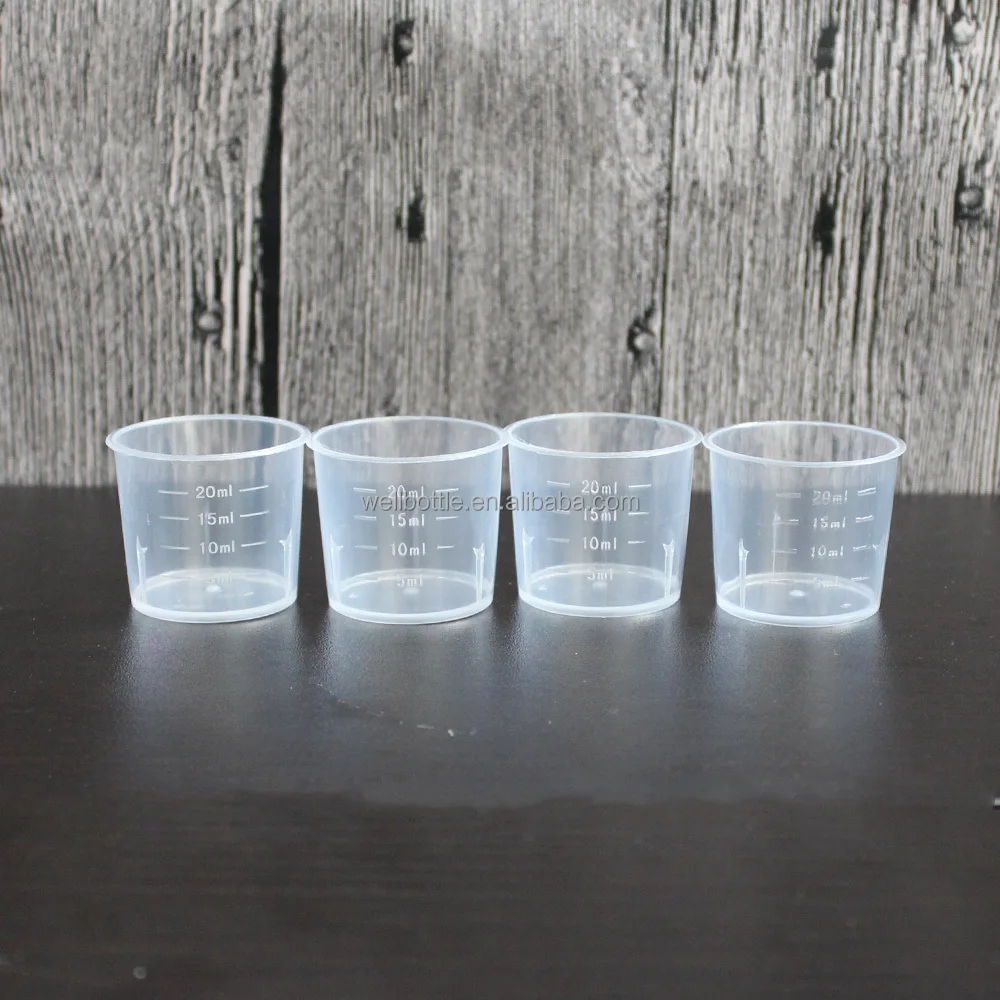 Small Measuring Cup with Lid, Cup, Medication Cup, Dispensing Cup, Measuring Cup, Size: 20 mL, Blue