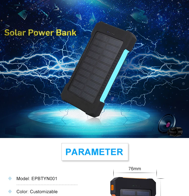 2025 Newest Product 10000mah Solar Power Bank Christmas Gift Solar Recharging Power Bank for Different Mobile Phone
