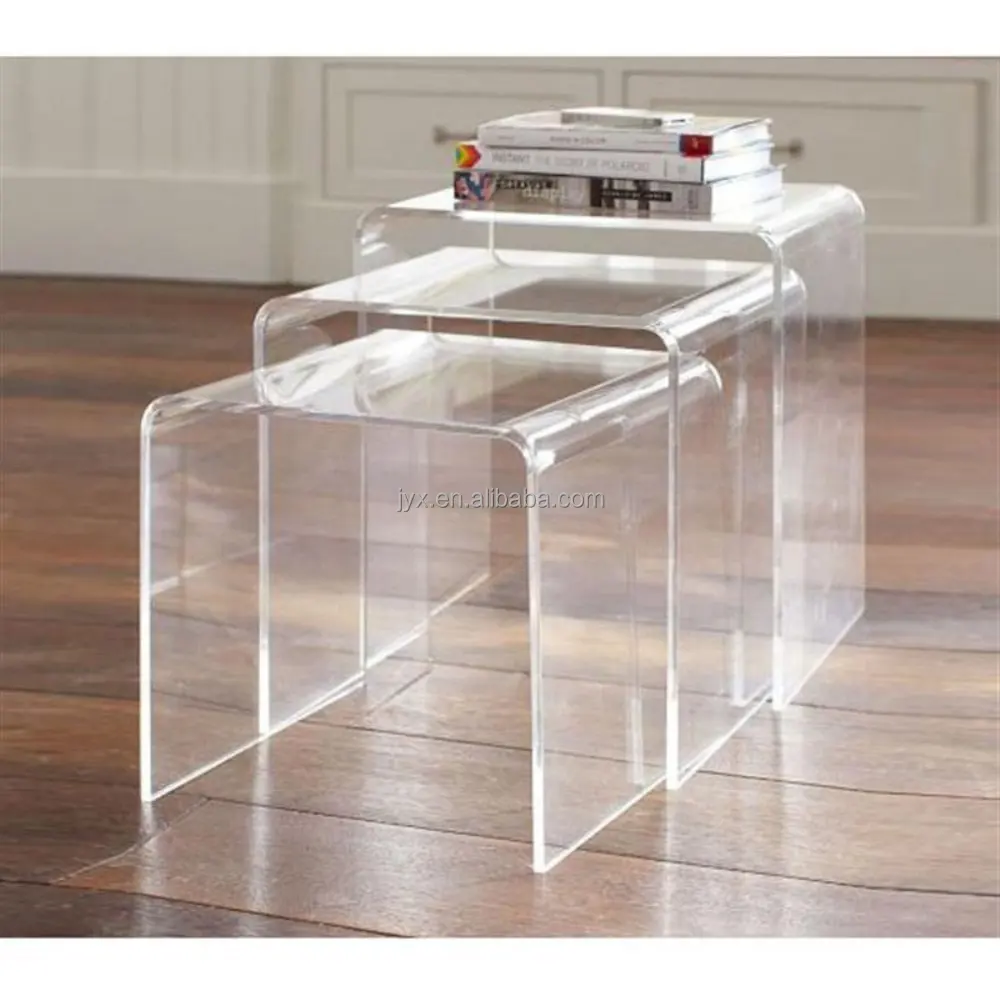 Acrylic Stackable Nesting End Side Tables Clear Buy Acrylic Stackable Nesting Tables