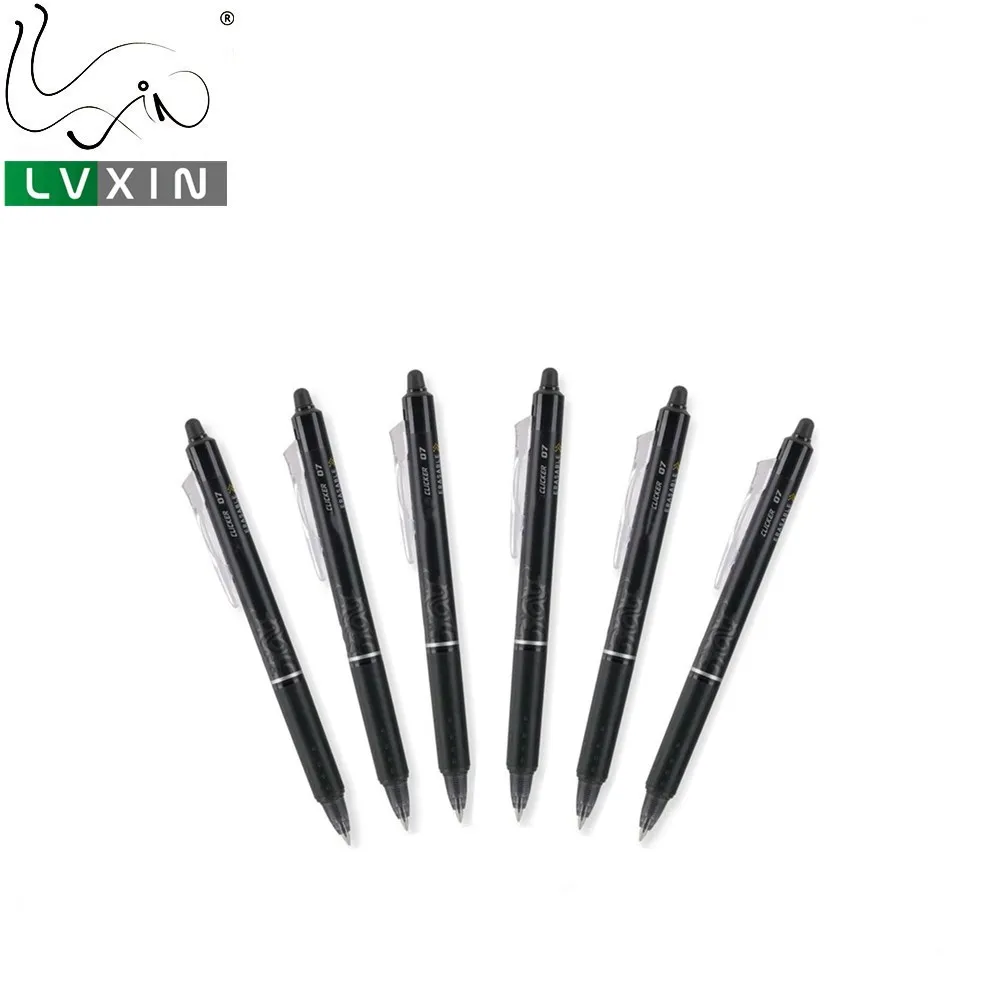 0,7 мм тонкая черная чернильная ручка со стираемыми гелевыми чернилами