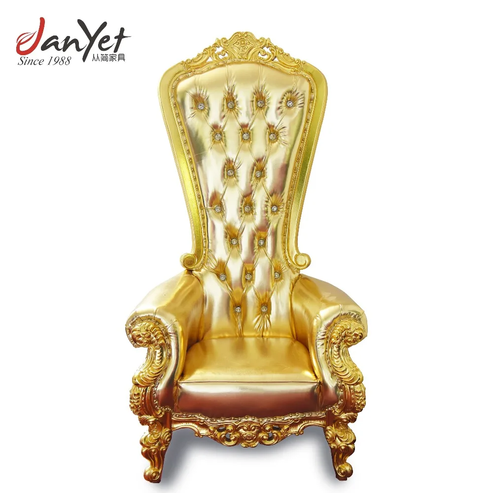 热卖婚礼高背金色国王和女王宝座椅子 Buy 国王和女王宝座椅 金色国王和女王宝座椅 高背金色国王和女王宝座椅子